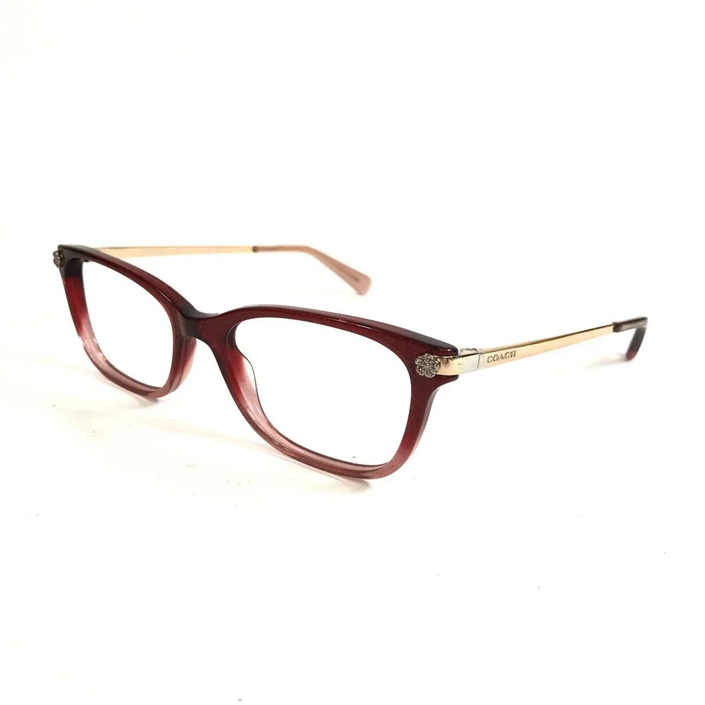 Coach Eyeglasses Frames HC6142 5551 Burgundy Glitter Gradient Cat Eye 51-17-140